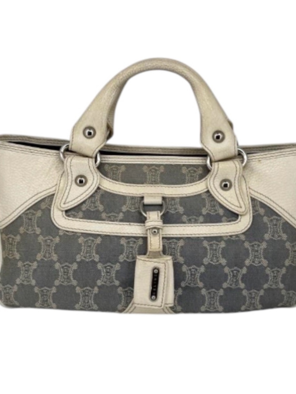 Celine Two-Tone Cream and Denim Shoulder Bag BEAUTIFUL!!